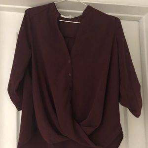 Maroon button down